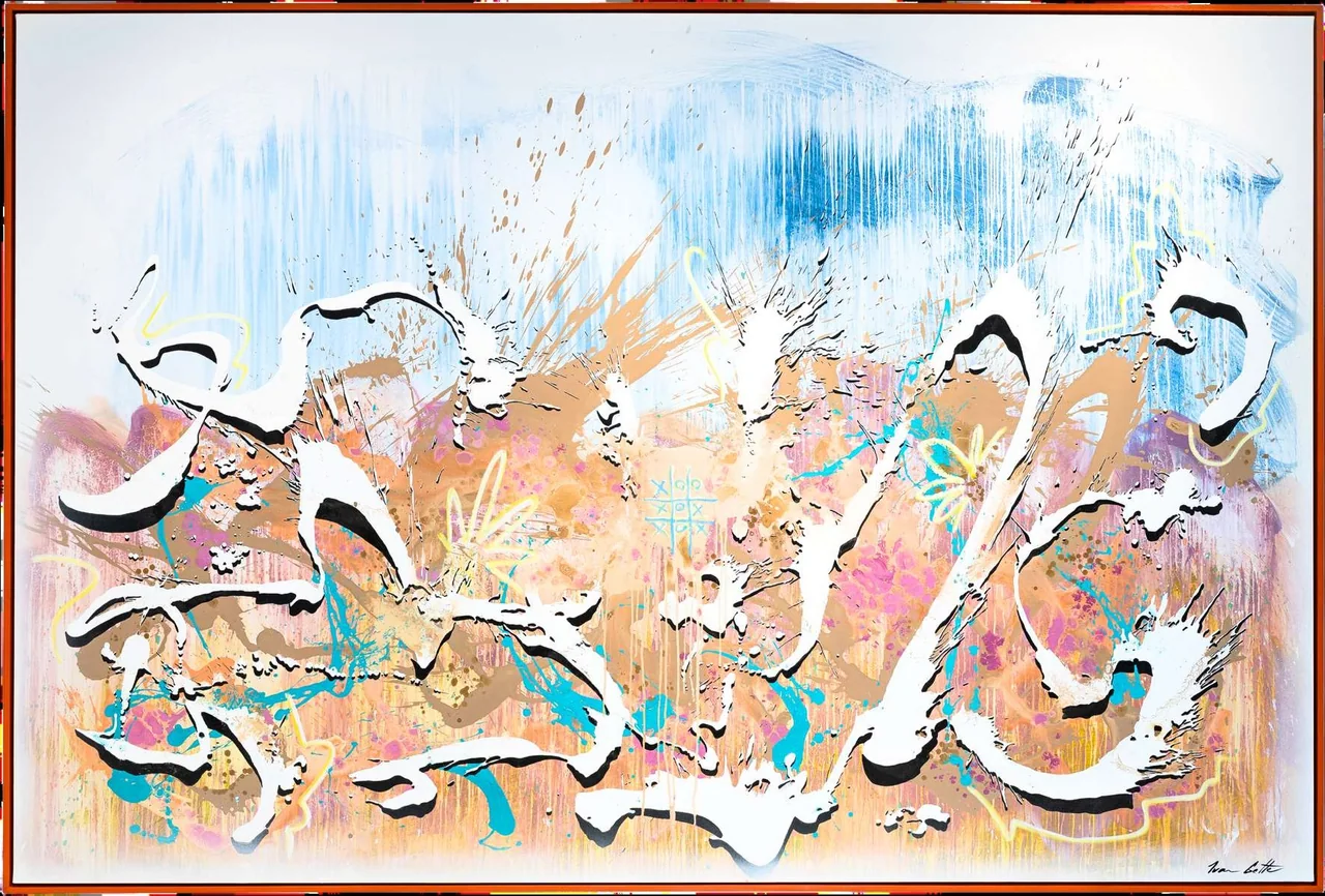 Tutto Passa 1, 2026. Acrylic on canvas, ink, spray paint, oil marker, 300 × 200 cm. Painting by Ivan Gette.