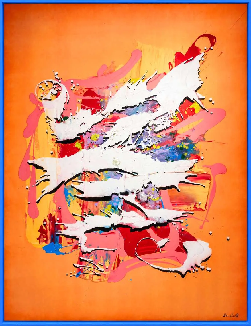 Tutto Passa 3, 2026. Acrylic on canvas, ink, spray paint, 180 × 140 cm. Painting by Ivan Gette.
