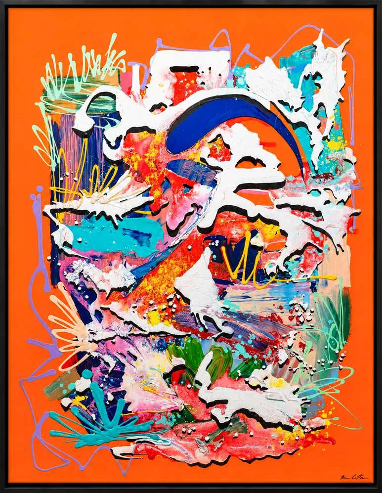 Tutto Passa 9, 2026. Acrylic on canvas, ink, spray paint, 160 × 120 cm. Painting by Ivan Gette.